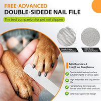Dog Nail Clippers and Trimmers with Nail File, Ultra-Sharp 4CR13 Stainless Steel Blades Pet Grooming Nail Clippers for Small Medium-Large Breeds
