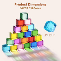 Woodtoe 24 PCS Rainbow Blocks Set - 64 PCS Rainbow Blocks - image 3