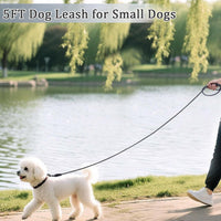 WYuZe 5ft Puppy Leash for Small Dogs Cats - Black Gray / 5 FT (3~18 lbs) - image 4
