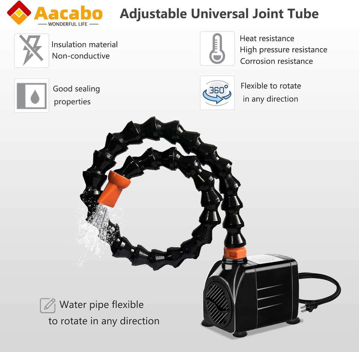 Aacabo two way water table pump with suction cups and a swivel outlet tube - view 21