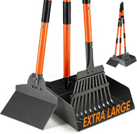 Pooper Scooper for Dogs, 38" Long Handle Metal, XL Tray