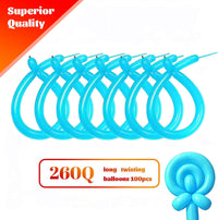 260 Clear Long Balloons for Animals - Teal Blue - image 2