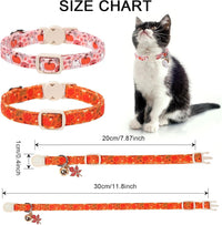 Halloween Cat Collar-2Pack Autumn Pumpkin Kitten Collars-Funny - Fall Leaves & Floral Ghost Pumpkin - image 3