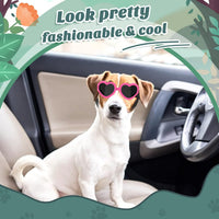 Lewondr Small Dog Sunglasses UV Protection Heart Shape Dogs Goggles - Pink / Heart - image 2