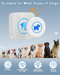 Dog Door Bell for Potty Training - White – 2 Buttons + 2 Receivers - image 2