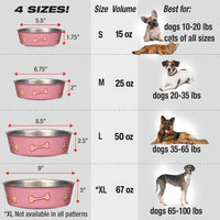 Loving Pets Bella Dog Bowls, Stainless Steel Dog & Cat Bowls - Coastal Pink / Large (35-65lbs) - image 3