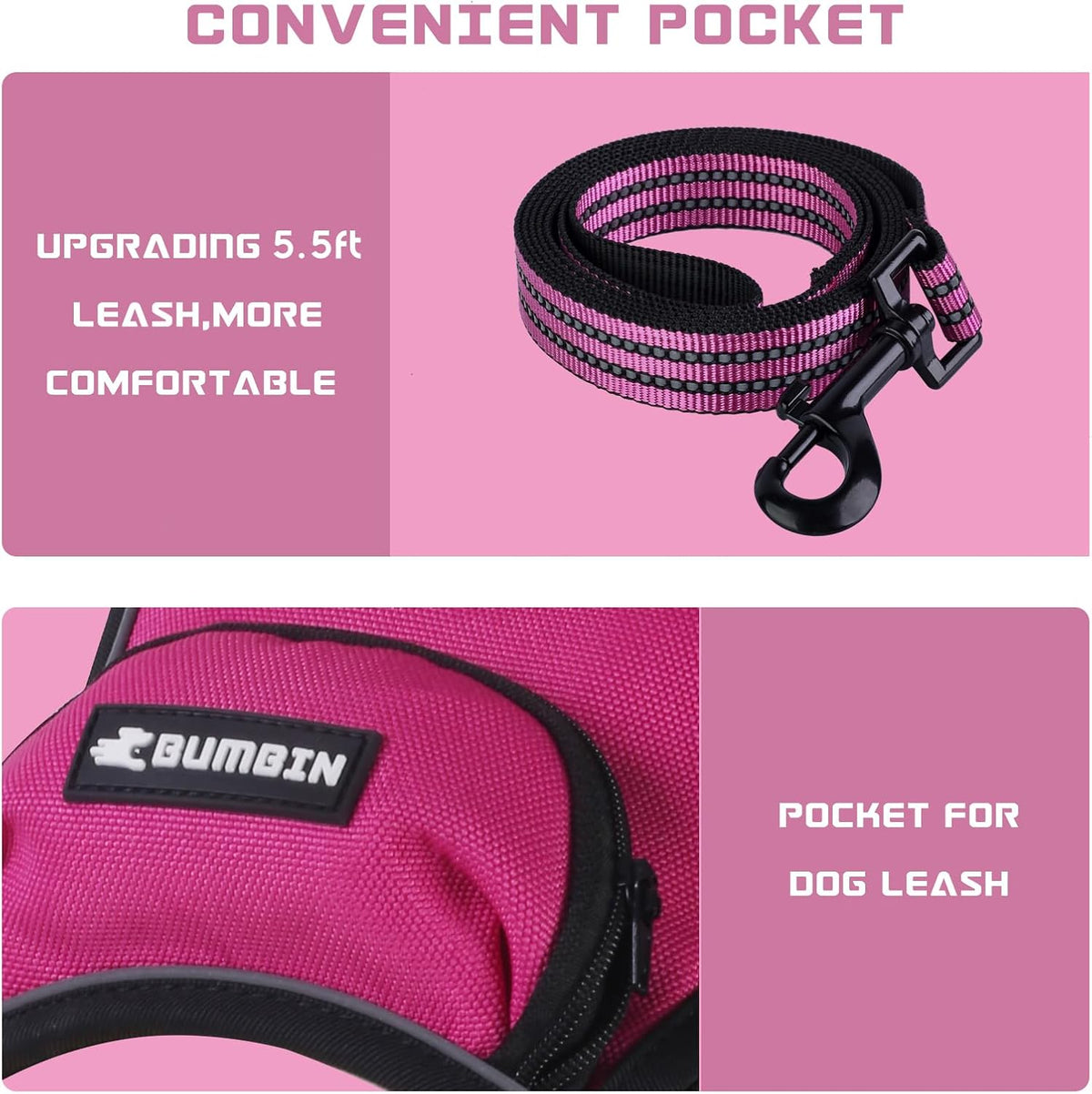 No Pull Dog Harness for Medium Dogs - Rose Red / L - image 2