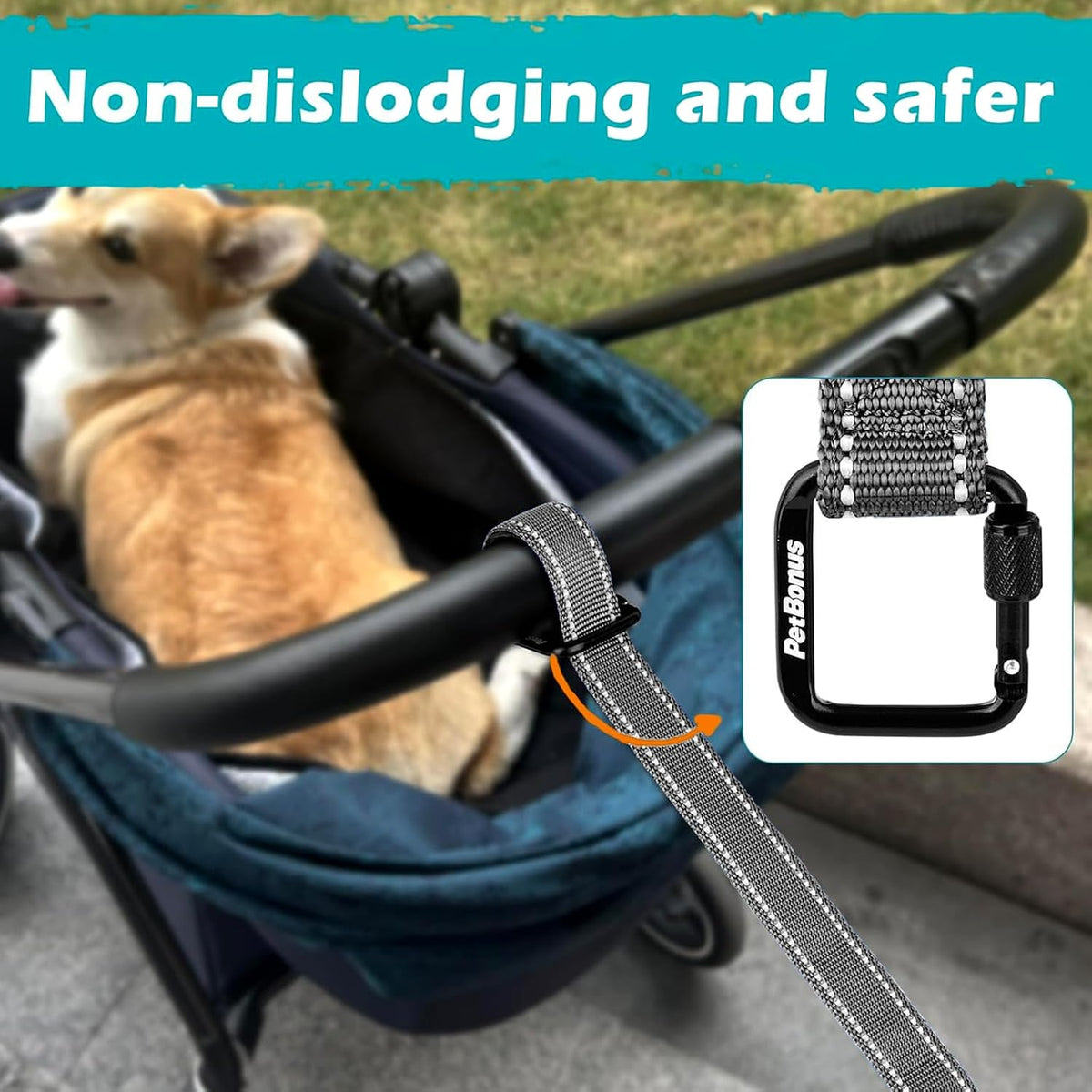 PetBonus Dog Leash Wrist Strap with Lockable Clip for Dog Retractable - Grey / 1 Pack - image 2