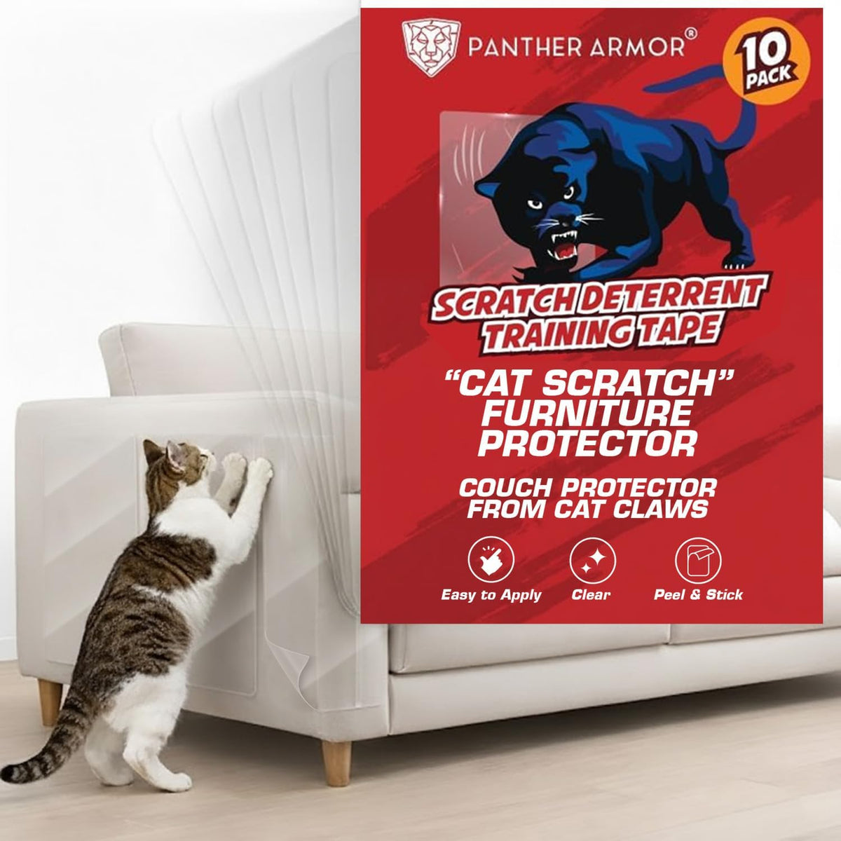 Panther Armor Cat Scratch Furniture Protector - 10 Sheets