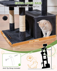 Taoqimiao 32.2in Cat Tree with Toy - Smoky Gray / 79 inch - image 3