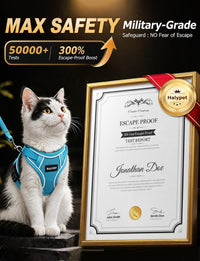 Cat Harness and Leash Set, Escape Proof Kitten Harness, Black - Night Blue / X-Small (4-6lb) - image 3