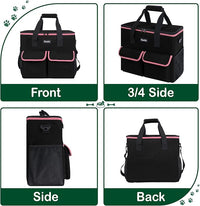 Large Pet Travel Bag Organizer - Dog & Cat Tote with Food Containers, Bowls, Feeding Mat, Perfect for Camping, Hiking (Multi-Pocket Design)