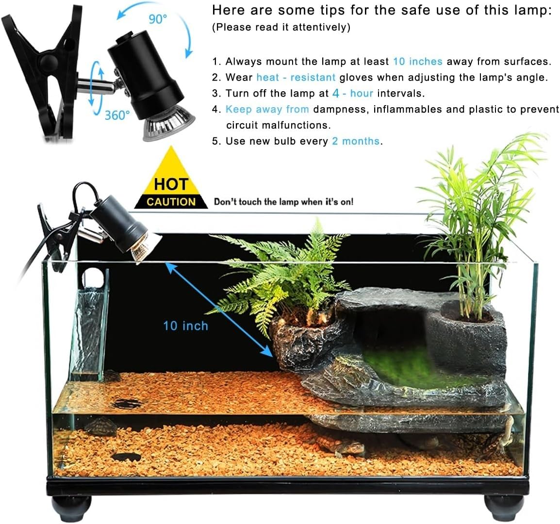Turtle Heat Lamp + 2 Heating Bulbs - image 4