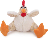 goDog Checkers Fat Rooster Squeaky Plush Dog Toy - Small