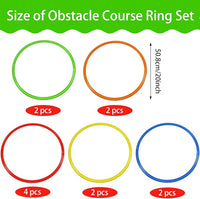 Libima Obstacle Course Ring Set Exercise Hoop Large Hoop Plastic Toys Playground Toys for Gymnastics Practice Party Games Educational Activities Holiday Decor, 5 Colors(12 Pcs,20 Inch)