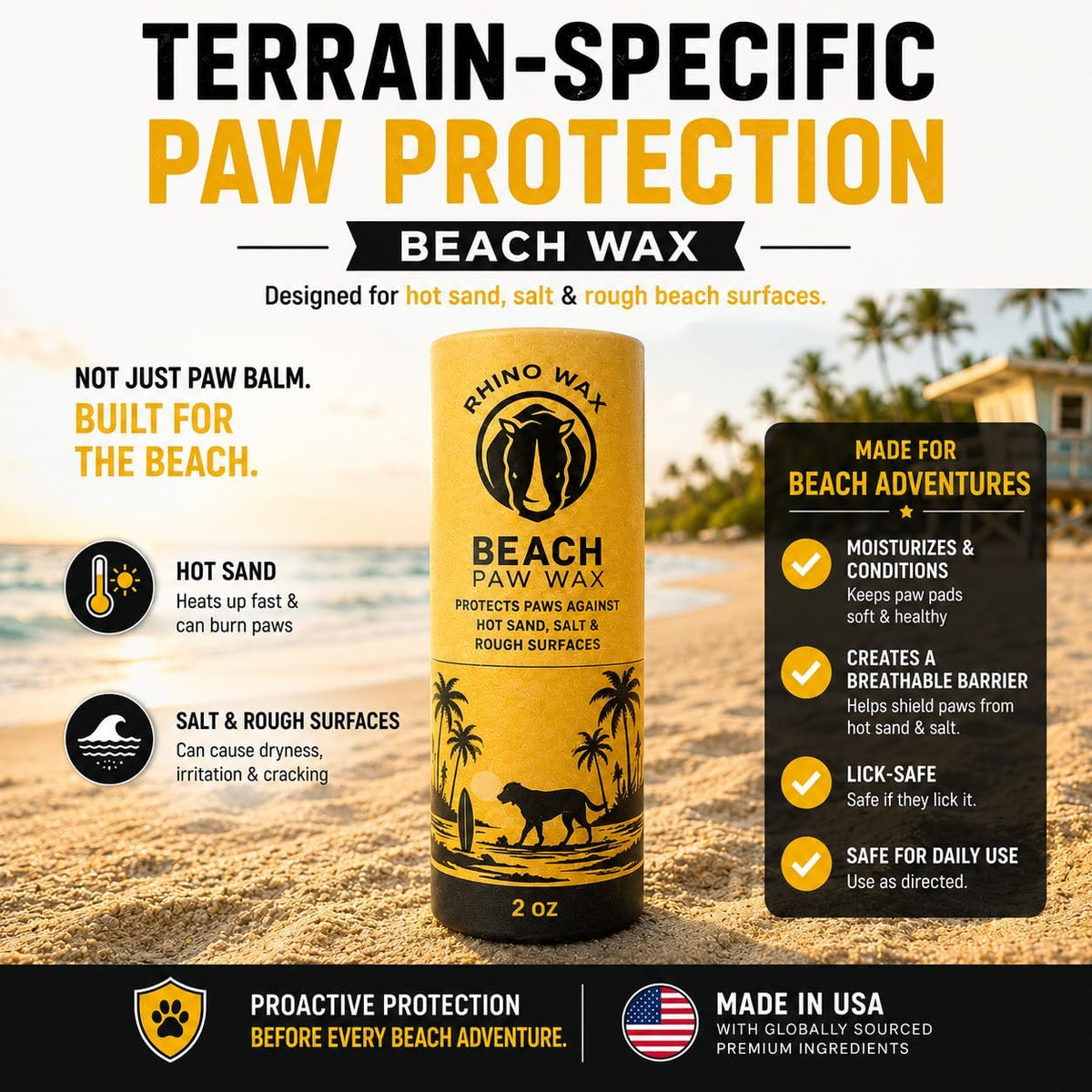 Dog Paw Protector for Hot Pavement, Asphalt, Streets & Sidewalks – Essentials for Dogs - Paw Beach Wax - image 4