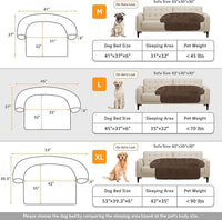 GGIB Calming Dog Bed Fluffy Plush Dog Mat for Furniture Protector with Removable Washable Cover for Large Medium Small Dogs and Cats (Large, Coffee)