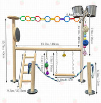 Natural Wood Bird Play Gym for Small Birds - Style A - image 2