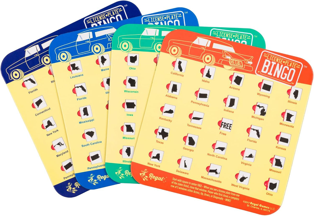 Regal Games Finger-Tip Shutter Bingo Cards with Sliding Windows - Yellow
