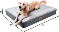 Washable Orthopedic Large Dog Bed with Removable Cover - Grey / 36.0"L x 27.0"W x 3.0"Th - image 4