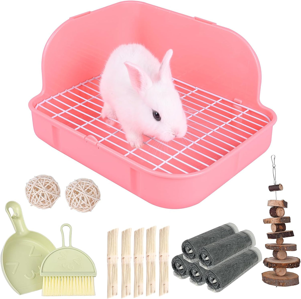 RUBYHOME Rabbit Litter Box Toilet - Pink