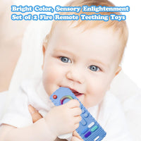 2-Pack Silicone Baby Teething Toys - New-F Black+R Pink - image 2