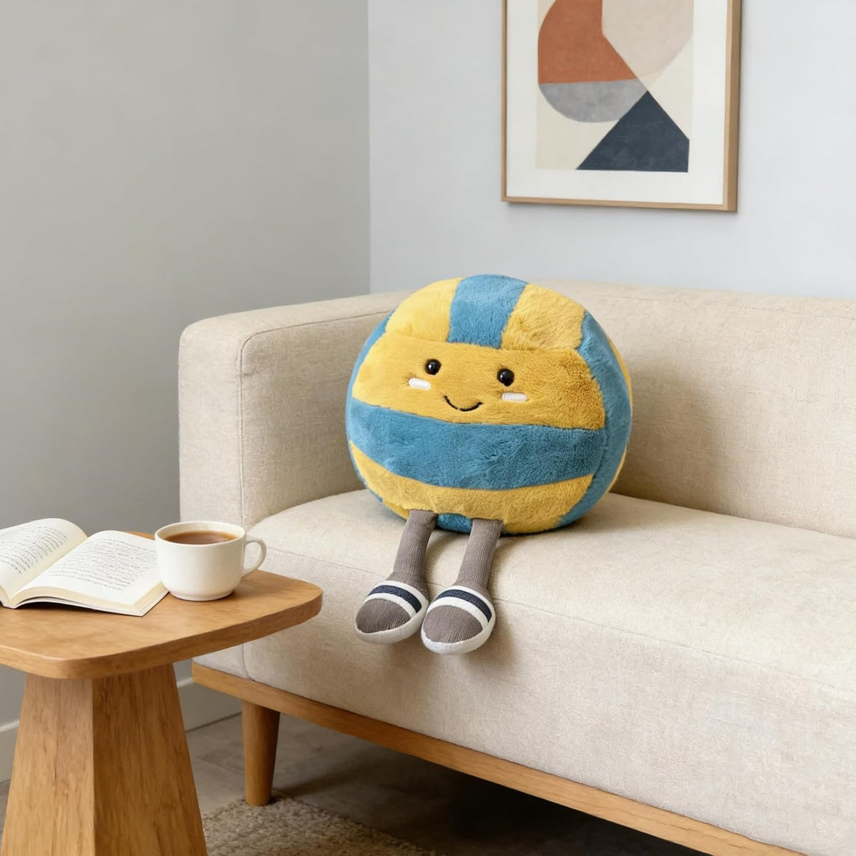 Cute Volleyball Plush Volleyball Gift Stuff Soft Sports Throw Pillow – Fun for Kids & Family - Volleyball - image 3