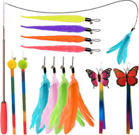 Cat Toys for Indoor Cats, 13 Packs Interactive Cat Wand Toy Set – Essentials for Cats - Multicolor / 13 Packs B