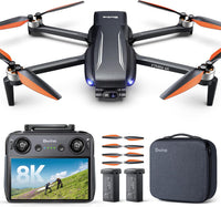 Bwine F7MINI 8K Photo 5.5" 1080P RC Screen Drones with Camera - Black and Orange