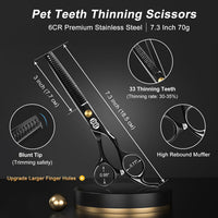 Dog Grooming Scissors Kit - 7 Inch / Black Dog Grooming Scissors - image 4