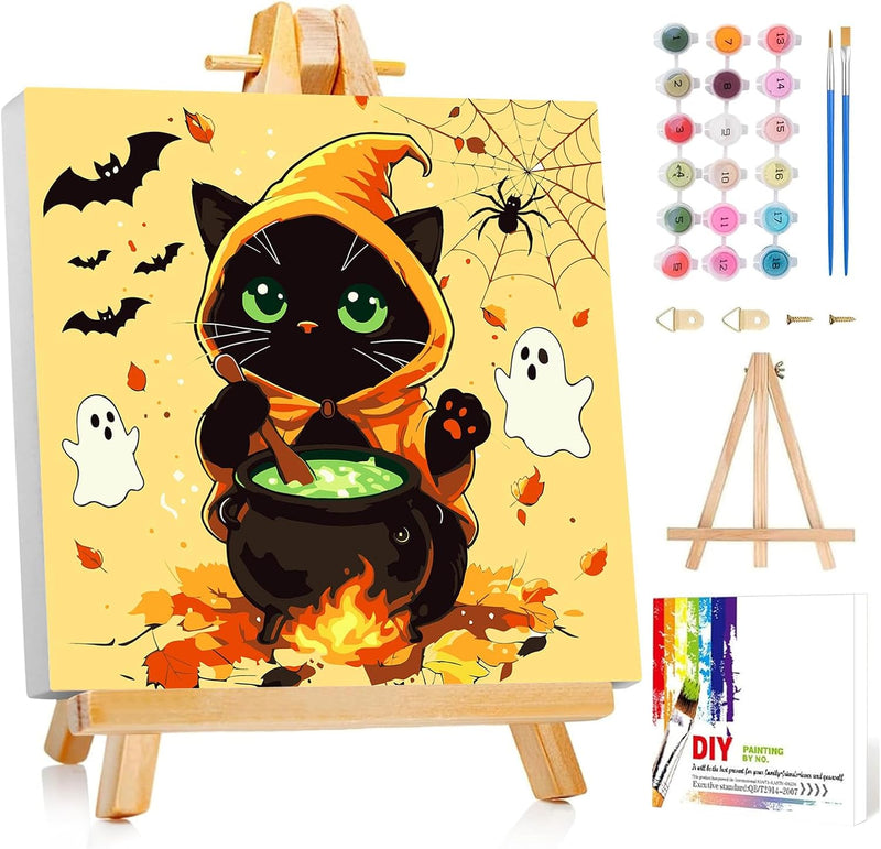 Reivworl sea turtles paint by numbers kit for kids with framed 8x8 inch canvas and easel