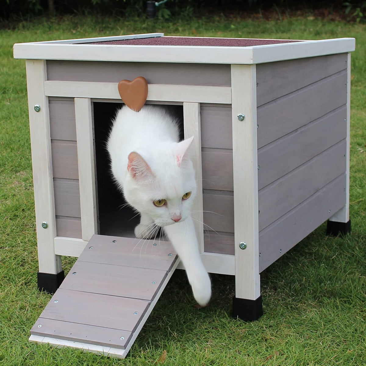 Cat House for Outdoor Cats - Grey - image 2