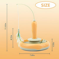 Interactive Cat Toys for Bored Indoor Cats,Automatic Cat Toy 3-in-1 Smart Teaser Wand Featuring Spinning Feather&Rolling Ball Track,Cats Dancer Toy Stimulates Hunting Instincts,Weight Control