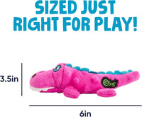 goDog Gators Squeaky Plush Dog Toy with Chew Guard Technology - Pink / Mini - image 3