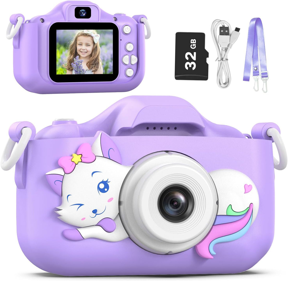 Goopow Kids Selfie Camera Toys for Girls Age 3-9 - H21-DC-Purple