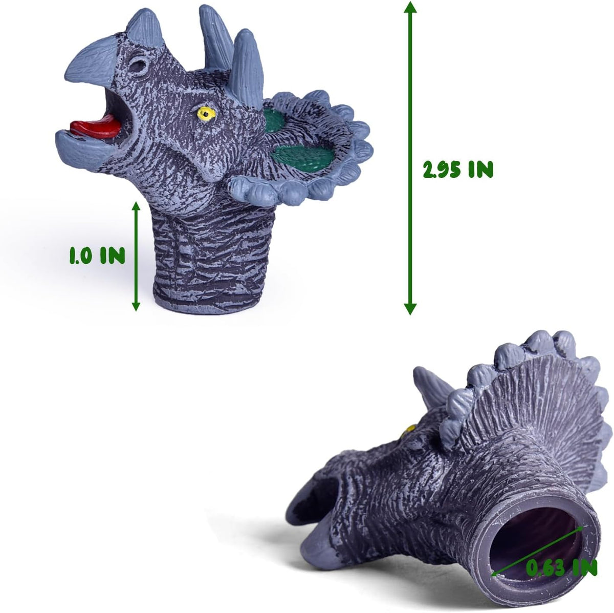 Dinosaur Finger Puppets, 10 PCS Dinosaur Head Puppet Set for Party Favors, Prize Box Toys - image 4