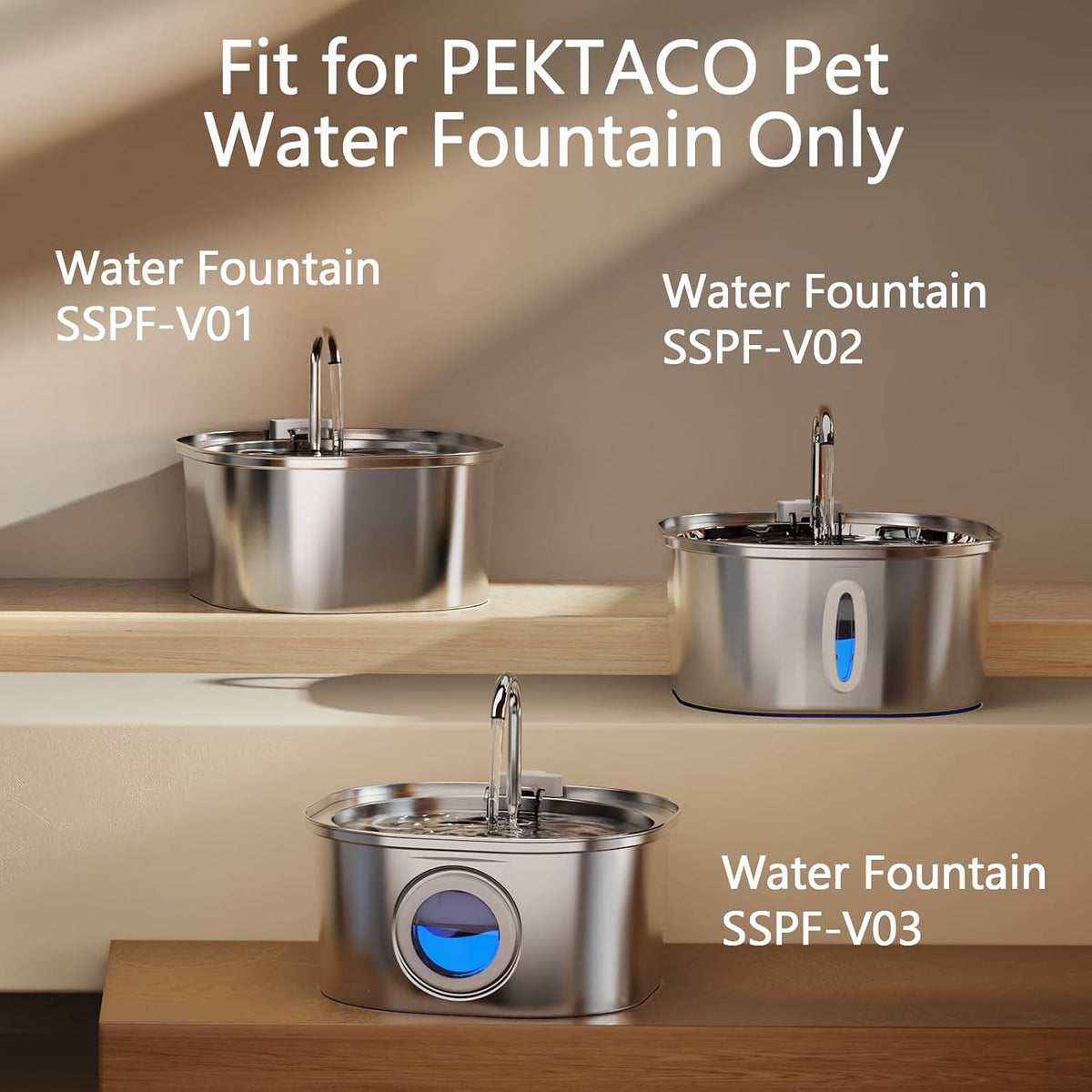 PEKTACO Cat Water Fountain Replacement Filters for 3.2L/108oz - 9 Filters+9 Sponges - image 3