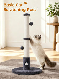 Funny Cat Scratching Posts Sturdy Scratcher Posts 33'' Off White – Essentials for Cats - Dark Grey / 33‘’ - image 4