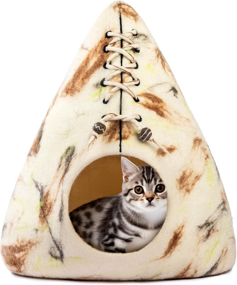 Luxurious Merino Wool Cat Cave, Cats Curl Into Instantly - Tent