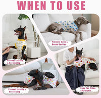 Recovery Suit for Dogs After Surgery, Professional Dog Surgical Suit for Female Spay, Male Neuter, E-Collar & Cone Alternative Dog Onesie for Abdominal Wounds Skin Disease, Fruit, M