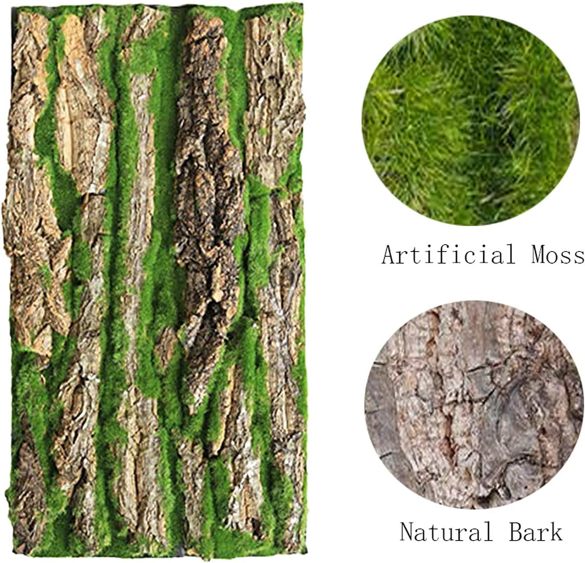 PINVNBY Reptile Terrarium Cork Background - 【Natural Cork Bark+Artificial Moss】 / 【1 PCS】 - image 3