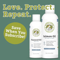Wholistic Pet Organics Salmon Oil: Deep Sea Wild Alaskan Salmon Oil for Dogs and Cats - Natural Omega 3 Dog Fish Oil Supplement with EPA and DHA for Skin, Coat, Heart and Nervous System Health