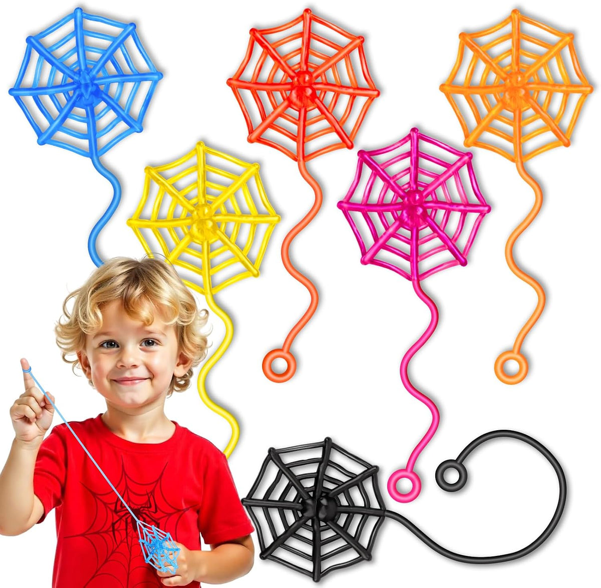 30 Pcs Sticky Spider Web Sticky Hands for Kids Bulk Halloween Party - Spider Web