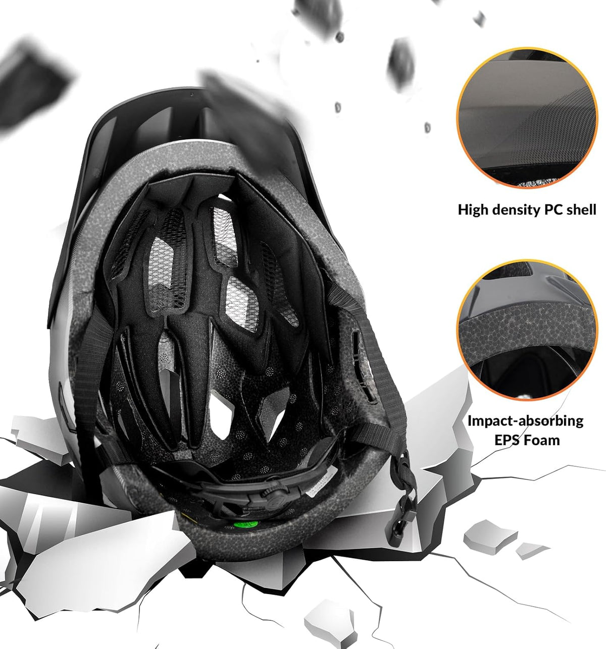 ROCKBROS Kids Full Face Bike Helmet Lightweight Detachable MTB Helmet – Fun for Kids & Family - Silver Black White / Medium - image 3