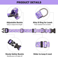 Martingale Dog Collar with Buckle - Purple Flower / X-Small - image 4