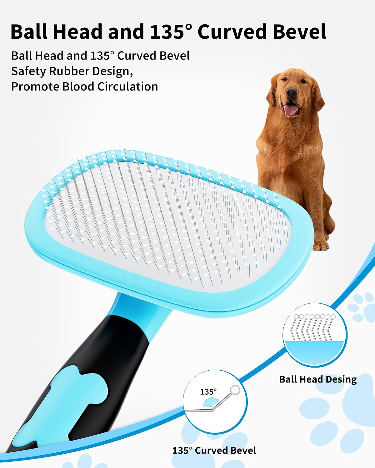 Pet Steam Brush for Dogs & Cats - Large / Blue - image 2