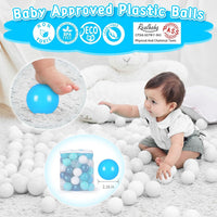 Realhaha Ball Pit Balls Baby Plastic Playpen Playball 2.15″ - Dark Blue Blue Green White Clear / 100 balls - image 2