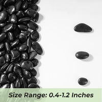 SIDONG 10 LB Black River Rocks, 0.4-1.2 Inches Highly Polished Pebbles for Indoor Plants, Decorative Stones for Plants, Fish Tank, Vases, Home Décor, Crafting, Garden Landscaping