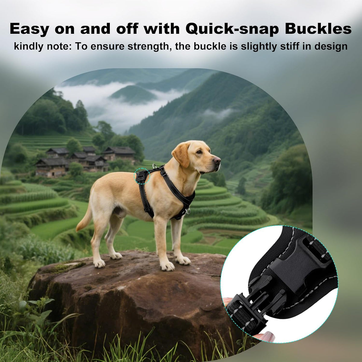 Plutus Pet No Pull Dog Harness with Leather Accents - S / Black - image 3