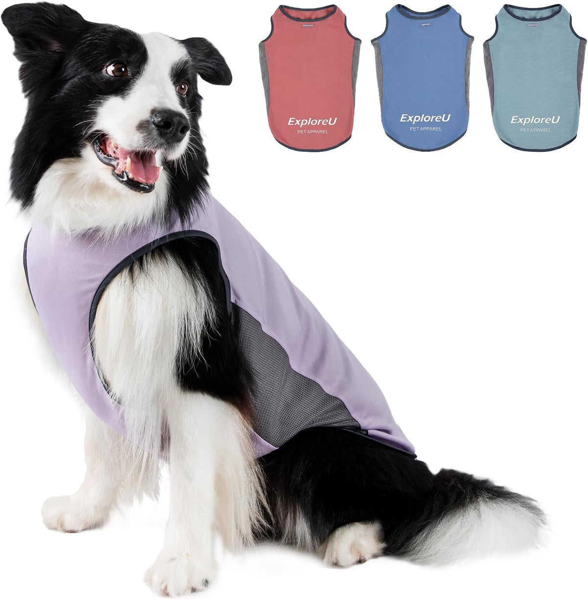 Dog Cooling Vest with Soft Stretchy Sun Protection, XL - X-Large (62-77lbs) / Lilac Ether